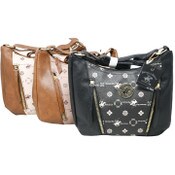 Wholesale - BHPC HOBO HANDBAG W/TOP ZIPPER 3-ASST BLK-TAN-TAUPE